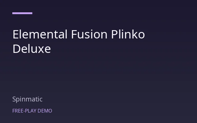 Elemental Fusion Plinko Deluxe game artwork